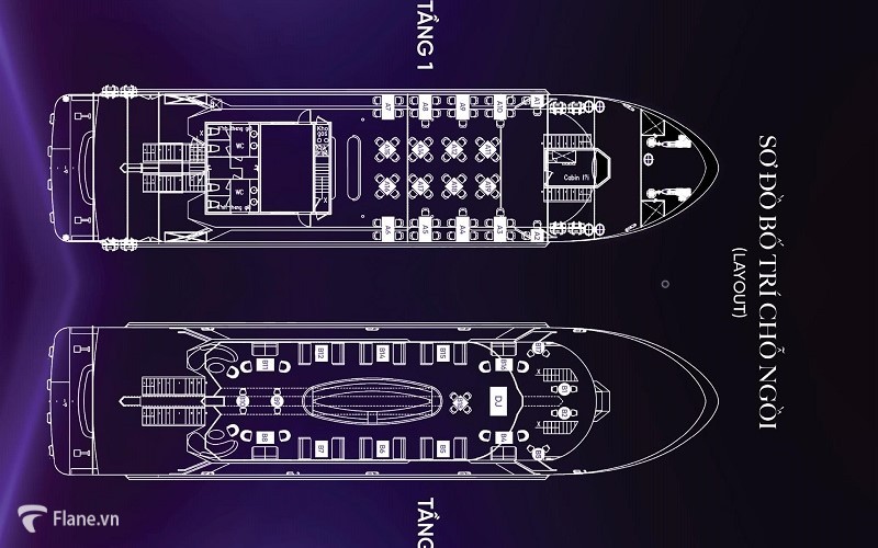 Sơ đồ thiết kế của du thuyền Poseidon Cruise Đà Nẵng